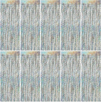 Tinsel Foil Fringe Curtains Wavy Backdrop for Parties Sparkle Metallic Wavy Foil Fringe Backdrop Curtain for Party Decorations Photo Booth Props for Birthday Graduation Wedding