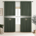 Dark Olive Green Curtains 70 Inch Length Extra Wide Pleated Black Out 84 Inch Long for Living Room, Linen Thick Sliding Glass Door Heavy Duty Insulated Large Window Drapes (70"Wx84"Lx 2Panels Loden)