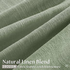 Pinch Pleated Green Linen Curtains 96 Inches Long for Living Room Bedroom Light Filtering Boho Window Drape 96 inch 2 Panels with Hooks Rings 8ft Sage Green Sliding Glass Door Semi Sheer Curtain