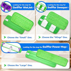 2 Pack Reusable Microfiber Mop Pads, Compatible with Swiffer Wet Jet, Machine Washable Cloths, Refills for All Floor Cleaning, Wet Dry - 10"- 12"