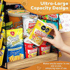 Chip Rack Display Stand, 6 Tiers 50 Clips Snack Organizer, 360° Rotating Wood Base Candy Display Rack, Portable Retail Display Shelf for Countertop, Office, Store, Kitchen, Party