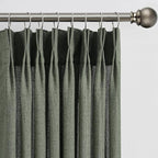 RAIN CITY Long Sheer Pleated Curtains 108 Inch Long 2 Panels, Back Tab Pinch Pleat Drapes for Track System with Hooks, Light Filtering Spring Winodw Curtains for Living Room 42x108-Loden/Olive Green