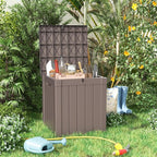 40 Gallon Resin Deck Box, Lockable Patio Outdoor Storage Box for Furniture, Garden Tools and Tools Storage, Waterproof Outside Storage Boxes - Grey
