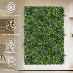 Artificial Grass Wall Boxwood Roll: 40"x120" UV Resistant Green Leaves Faux for Interior Wall Backdrop,Garden and Indoor Outdoor Wall&Fence Covering Privacy, Party Wall Fence Decor