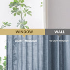 MYSKY HOME Blue Sliding Door Curtains 108 Inches Long, Semi Sheer Soft Cotton Window Draperies Set for Living Room Pinch Pleated Drapes Country Curtains Back Tab, 40 x 108 Inch, Dusty Blue, Set of 2