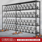 REIBII 73''W Shelf 1650 LBS Storage Shelves 5-Tier Metal Shelving Wire Shelving Unit, Adjustable Heavy Duty Metal Shelves Wire Shelf for Pantry Kitchen Industrial Garage, 17.7" D x 73" W x 71" H