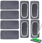 8 Pack Reusable Microfiber Mop Pads Compatible with Swiffer Sweeper Mop, Dry Sweeping Cloths & Wet Mopping Cloths, Washable Mop Pads for Surface/Hardwood Floor Cleaning (Mop is Not Included)
