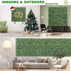 KASZOO 12Pack 20"x20" Artificial Boxwood Grass Backdrop Panels Topiary Hedge Plant, UV Protected Privacy Hedge Screen Faux Boxwood for Outdoor,Indoor,Garden,Fence,Backyard,Greenery Walls
