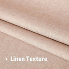 DUALIFE Baby Pink Blackout Curtains 102 Inch Length 2 Panels Set for Living Room Bedroom Rod&Back Tab Thermal Insulated 100% Black Out Linen Drapes Room Darkening Window Curtains 72" x 102"