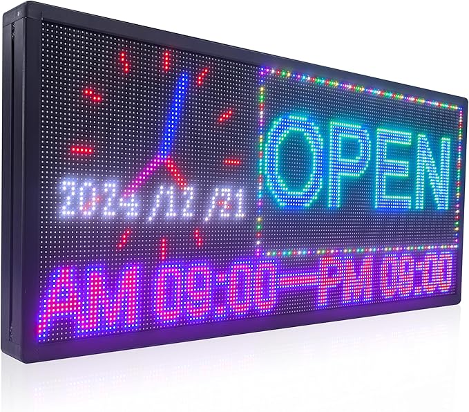 P6(40" * 17") Digital Programmable Scrolling Led Sign Scrolling Outdoor For Business message Board Display Screen Electronic Menu Board Wifi Control Word Light