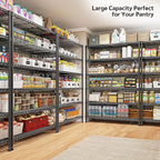 REIBII 75''H Storage Shelves Metal Shelving Unit, 6 Tier Wire Shelving for Pantry Shelves Adjustable 1200LBS Garage Shelving Heavy Duty Storage Rack for Kitchen Garage, 35.4''W*75''H*15.7" D, 2PCS