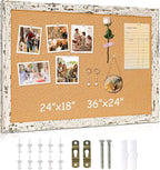 DOLLAR BOSS Cork Board for Wall - 36 X 24 Inches, Birch Bark Framed Bulletin Board Corkboard Decorative Hanging Pin Board for Office & Home Decor