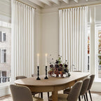 Extra Wide Pinch Pleat Linen Curtains 120 Inches Long for Living Room Sliding Glass Door 70 Inch Wide Sheer Curtain Cream Ivory Boho Pleated Drape with Hooks Rings 70x120 Large Window Curtain 1 Panel