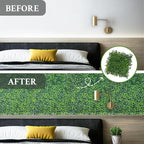 Artificial Grass Wall Panel,10"x 10"(12P) 4-Layer Leaf UV-Anti Greenery Faux Boxwood for Indoor,Outdoor Patio Balcony Privacy & Ivy Fence Covering Privacy, Garden, Backyard Wall Backdrop Decor