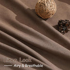 Extra Long Curtains 2 Panels 102 Inches Long for Dinning Room Caramel Brown Back Tab Rod Pocket Light Filtering Semi Sheer Drapes Cotton Linen Textured Window Curtain 102 Inch Length for Bedroom