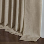 Pleated Linen Curtains 90 Inches Long for Living Room Pinch Pleat Hooks Track System Back Tab Custom Made Memory Shape Drape Privacy Protection Grey Beige Living Room Bedroom Window Curtain 90 Inch