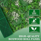 Artificial Grass Wall 40"x120"(33.33 SQFT), Boxwood Roll Panels UV-Protected Faux Grass Backdrop Wall,Greenery Privacy Hedge Screen for Outdoor Garden Patio, Indoor Party Balcony Fence Decor