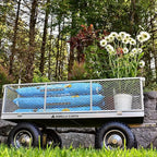 Gorilla Carts Steel Utility Cart, 7 Cu Ft Bed, 1000 lb Load Capacity, Gray – Towable Heavy-Duty Outdoor Hauling Wagon with Removable Side Panels for Yard, Lawn, Garden or Landscaping