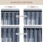 MYSKY HOME Blue Curtains for Bedroom 63 Inches Long Semi Sheer Light Filtering Drapes for Small Window Pinch Pleated Linen Look Window Draperies Set Country Curtains, 40 x 63 in, Dusty Blue, 2 Pieces