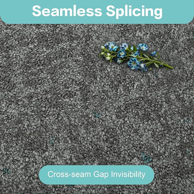 jxgzyy Soft Carpet Tiles 20×20 Inch, 0.38'' Padded Carpet Squares, Non-Adhesive Carpet Flooring with Textured Silicone Back, Easy DIY Soft NylonTiles for Basement, 12 Pcs/32.3 Sqft