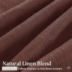 Brick Brown Pinch Pleated Linen Curtains 90 Inches Long for Living Room Bedroom 2 Panels Light Filtering Pinch Pleat Hooks Rings Back Tab Red Chestnut Country Farmhouse 90 Inch Window Curtain Drapes