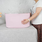 Large Rectangle Blankets Baskets 22"x17"x12" Toy Basket for Kids Woven Cotton Rope Storage Basket for Nursery - Wicker Laundry Baskets for Clothes Towels - Ideal for Living Room Storage pink