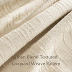 NICETOWN Jacquard Linen Curtains 84 inch Length 2 Panels, Waffle Weave Privacy with Light Filtering Window Treatments for Bedroom, W52 x L84, 2 Panels