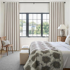 Long Curtains for Living Room Custom 104 Inch, Sun Blocking Cute Curtains Burg for Bedroom Aesthetic Thermal Blackout Drapes Fabric Thick Natural Ivory (W50"xL104" 2Panels) Back Tab Hooks Pleated