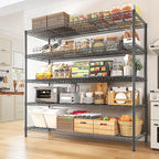 REIBII 55.5" W Storage Shelves 3200LBS Wire Shelving Unit 5 Tier Metal Shelving Garage Shelving 2PCS Heavy Duty Metal Shelves for Storage Rack Commercial Adjustable Pantry Shelf