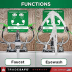 TRADESAFE Faucet Mount Eye Wash Station OSHA Approved - Emergency Eye Wash Station, Eye Wash Station for Sink Faucet, Eye Wash Sign Included, Eyewash Station ANSI Compliant
