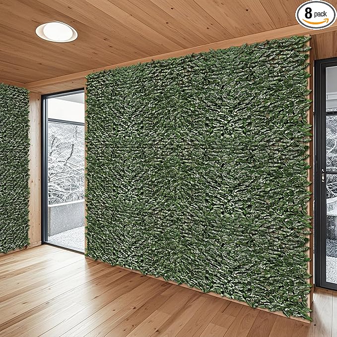 Patio Paradise 58"x196"-8Pc Faux Ivy Fence Privacy Screen Artificial Greenery Wall Backdrop,Fake Grass Wall Panels for Outside Apartment Balcony,Vine Leaf Decor for Outdoor Patio Chain Link
