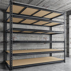 83.8"H Garage Shelving 59.8"W Metal Shelving 3000LBS Storage Shelves Heavy Duty Garage Shelves Adjustable 6 Tier Metal Shelf for Basement Warehouse Pantry Supermarket 59.8"W x 24"D x 83.8"H