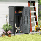EHHLY Heavy Duty Tall Storage Cabinet Outdoor Weatherproof, 28 Cuft Garage Storage Cabinet with 4 Adjustable Shelves, Lockable Kitchen Pantry Closer Organizer, 31Wx23Lx66H, Sage Grey