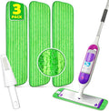 3 Pack Reusable Microfiber Mop Pads, Compatible with Swiffer PowerMop and Bona Mop, Machine Washable Cloths, Scraper Included, Refills for All Floor Cleaning, Wet Dry - 16"- 18"