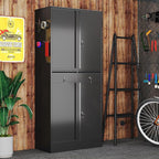 Garage Storage Cabinet, Metal Storage Cabinet with 2 Drawers and 2 Adjustable Shelves, Metal Lockers with Pegboards for Homes, Offices, Kitchens, Schools and Pantries