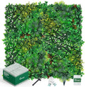 Grass Wall, Artificial Tropical Boxwood Panels 20"x20"(8pcs), Privacy Hedge Fence Screen with UV Protection, Greenery Backdrop for Indoor Home Wedding Decor and Outdoor Patio Backyard