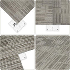 uyoyous 24 Pcs Commercial Carpet Tiles, 20'' x 20'' Twill Jacquard Carpet Squares with Non-Slip Backing, 64.58 Sq Ft Reusable Carpet Floor Tiles with Stickers for Home Office