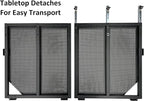 Jumbo 53" Wide DJ Event Facade White/Black Scrim Booth Two Top Corner Table Tops 23"x53" Table! Padded Carrying Case! All Aluminum Build!