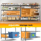 REIBII 2560LBS Storage Shelves 55.5"W Metal Shelving Unit 4 Tier Wire Shelving Commercial Adjustable Garage Shelving Heavy Duty for Storage Rack for Pantry, Garage, Kitchen,55.5"W x 18"D x 55.5"H,2PCS
