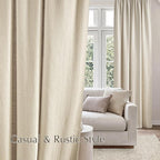 NICETOWN Jacquard Linen Curtains for Bedroom, Waffle Weave Privacy with Light Filtering Window Treatments for Living Room, W52 x L96, 2 Panels