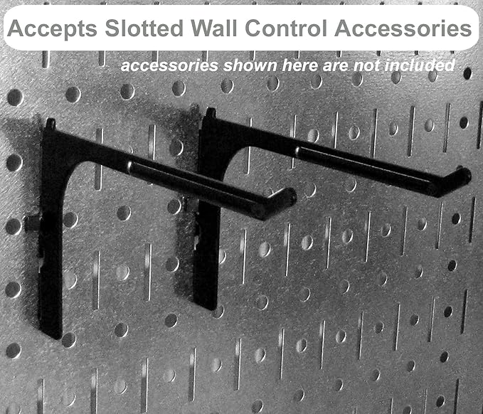 Wall Control 30WRK400GVR 4-Feet Metal Pegboard Standard Tool Storage Kit with Galvanized Toolboard and Red Accessories