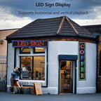 P10 Programmable LED Sign Outdoor, RGB Full Color Scrolling LED Sign with 4000CD/㎡ High Brightness, WIFI Control Open Welcome Led Digital Display for Business Advertising, Store, 40”x 8”