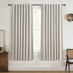 48 Inch Curtains Sunblock Curtains for Bedroom 2 Panel Sets, Total Blackout Insulated Opaque Curtain for Summer Heat Drapes for 50 Inch Small Window Natural Light Brown (50" Wx48 L)