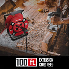 CRAFTSMAN 100 Ft. Retractable Extension Cord Reel With 4 Outlets & Heavy Duty 14AWG SJTW Cable
