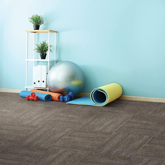 Mohawk Elite 24" x 24" Berber (Loop pile), 0.08" Pile Height, Carpet Tile, Nylon Fiber, Elm Color, (1 Tile)