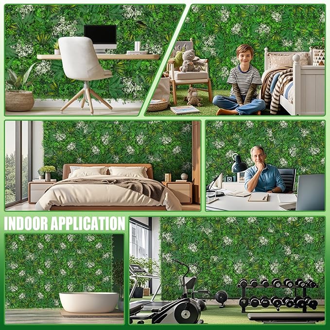 Artificial Grass Wall 40"x120"(33.33 SQFT), Boxwood Roll Panels UV-Protected Faux Grass Backdrop Wall,Greenery Privacy Hedge Screen for Outdoor Garden Patio, Indoor Party Balcony Fence Decor