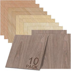 GSCIT Club 10 PCS Wood Veneer, 8 inch x 8 inch Birch, Oak, Maple, Walnut and Red Oak Wood Edge Banding Pre-glued Flexible, Veneer Tape Banding
