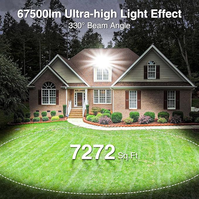 2025 Elite New Upgraded LED Flood Light Outdoor 450W 2 Pack 67500lm Stadium Flood Lights, 5000K D IP66 Waterproof Adjustable Floodlight for Street, Parking Lot