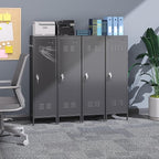 Aobabo 54" H Lockable Metal Storage Lockers with, Steel Locker Cabinet with Metal Hooks and 1 Adjustable Shelf for Home, School,Office, Assembly Required, Black