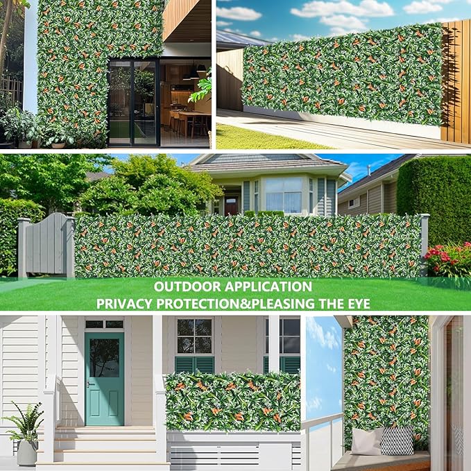Artificial Boxwood Roll Panels 40"x120"(33.33 SQFT), Grass Wall Panels UV-Anti Greenery Privacy Hedge Screen for Indoor Outdoor Patio Balcony, Party Garden Fence Decor